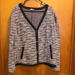 Maurices Black and White Tweed Cardigan